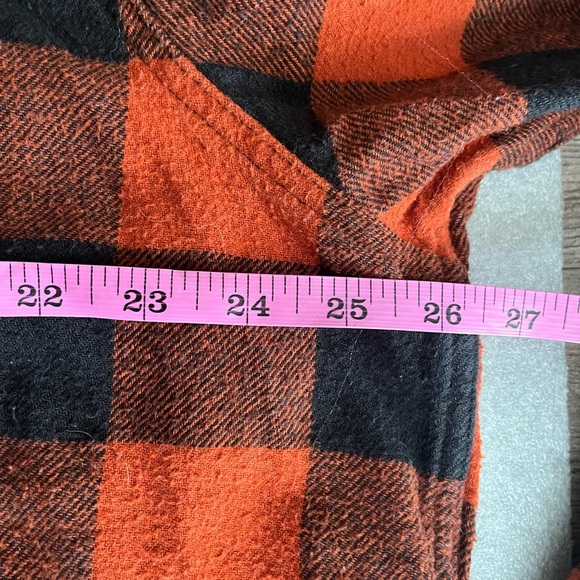 [XL]Levi's Orange and Black Relax Fit Plaid Checkered Flannel Shirt - Picture 4 of 6